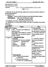 Giáo án Tiếng Anh Lớp 5 - Unit 7 My favourite sports and games - Lesson 1 (1, 2) - Năm học 2015-2016